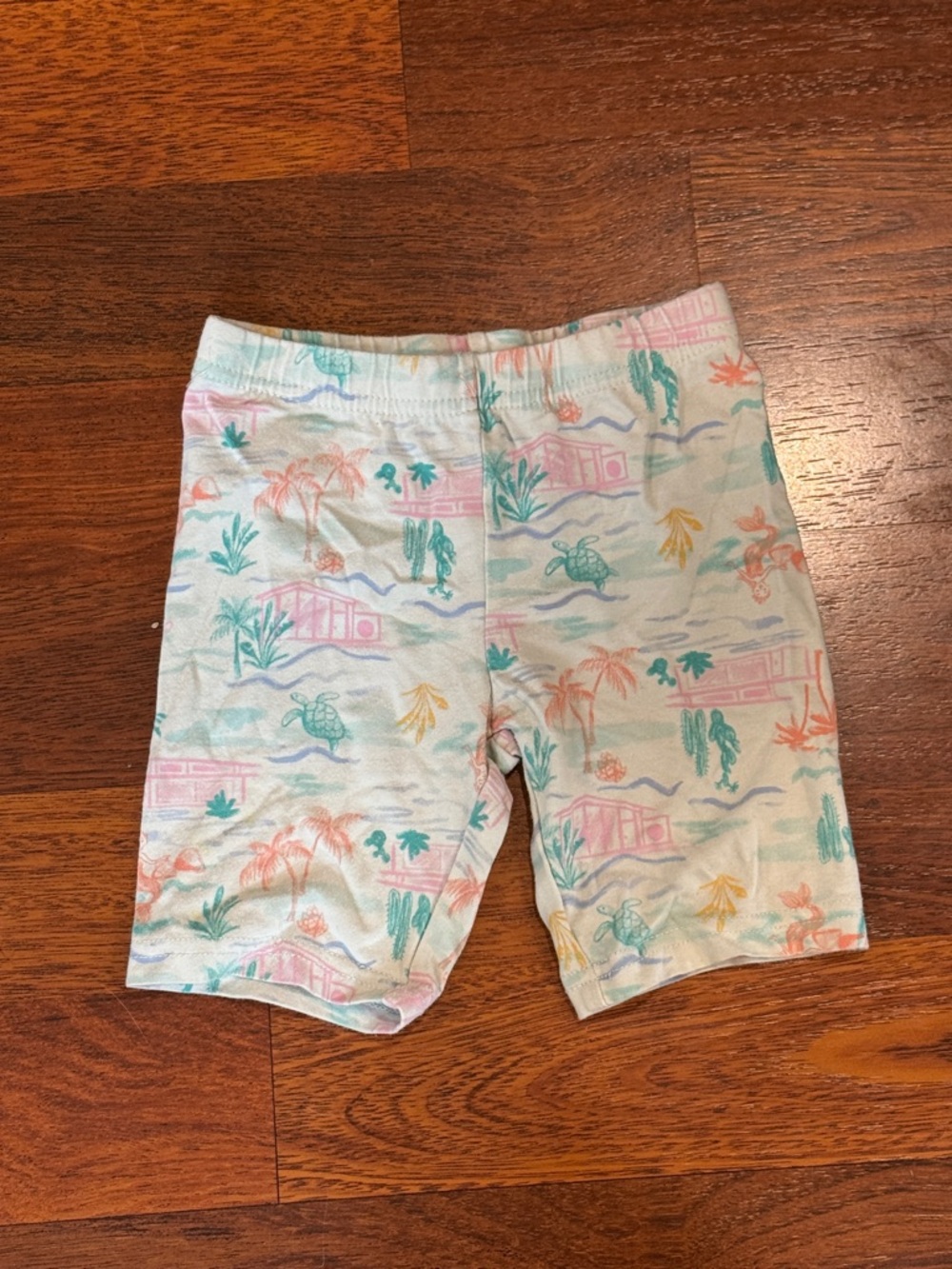 3/$12 Carter's Pastel Tropical-Print Bike Shorts (5T)